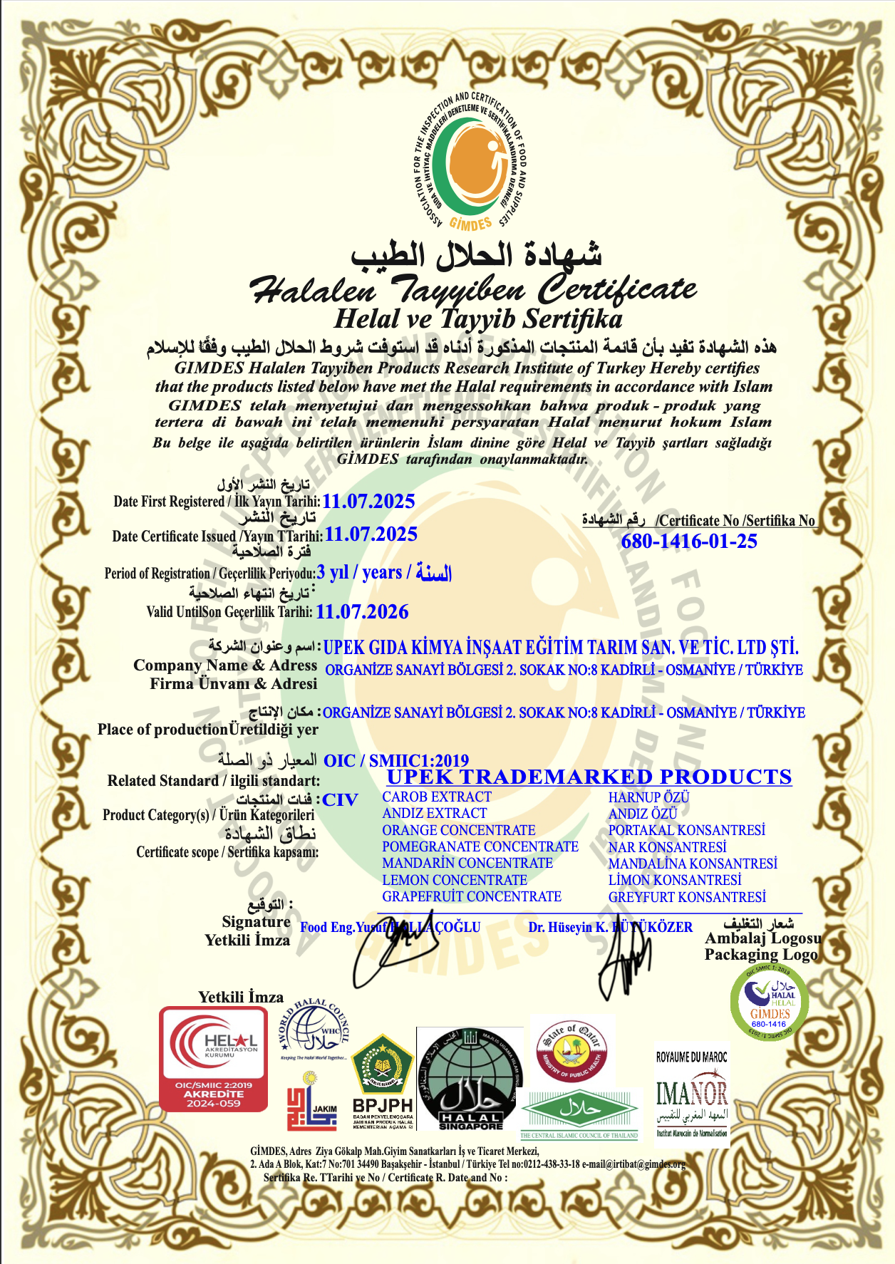 EU ORGANIC Sertifikası